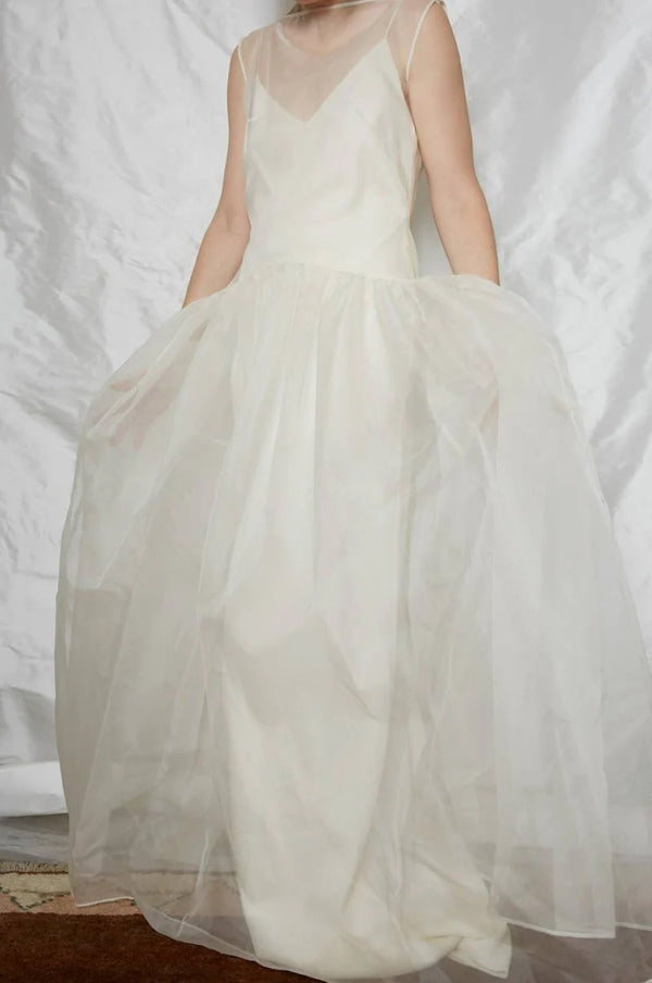 2.18 Lisette Organza Gown + 1.7 Violet Crepe Slip Gown