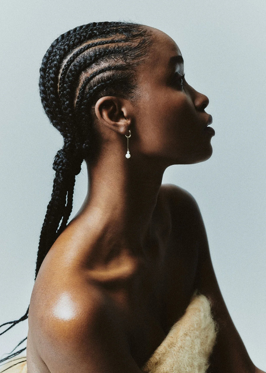Hoop Pearl Drop Earrings