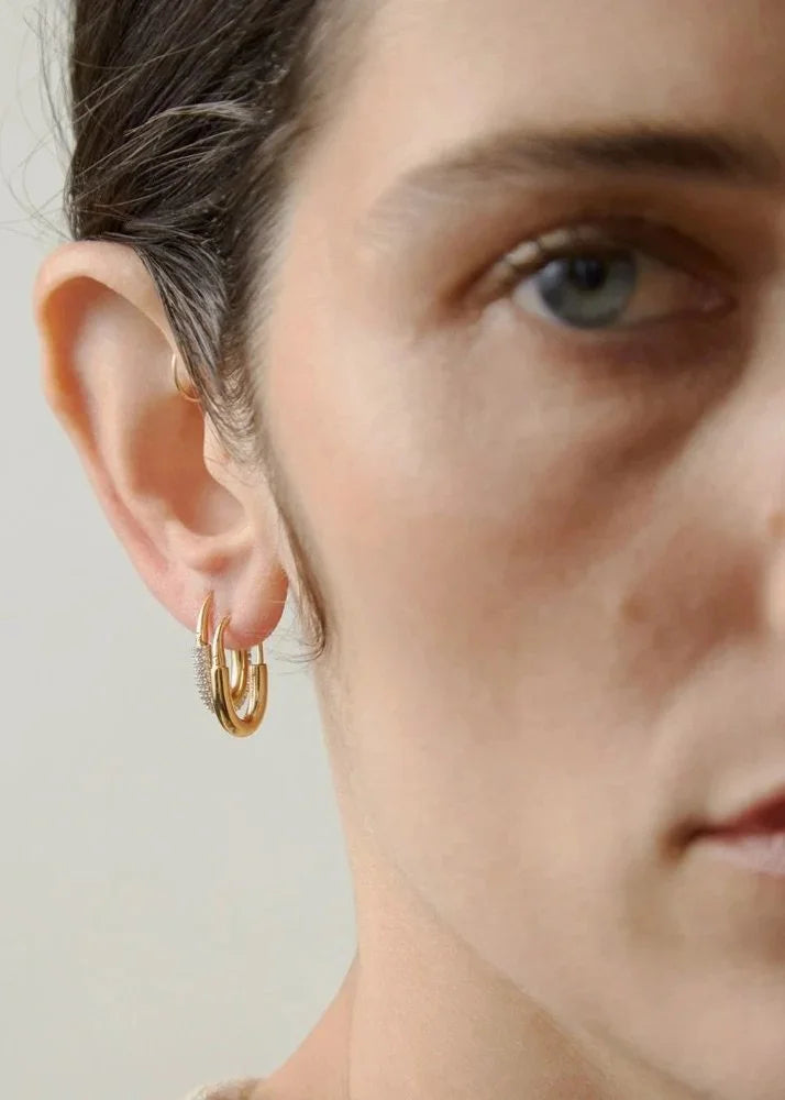 Roscida Pave Oval Hoops
