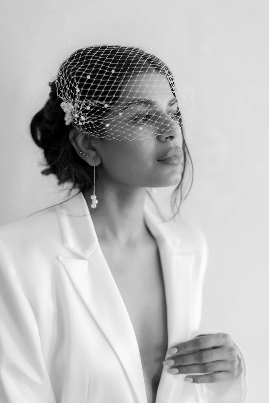 Pearl Drop Chain Earrings