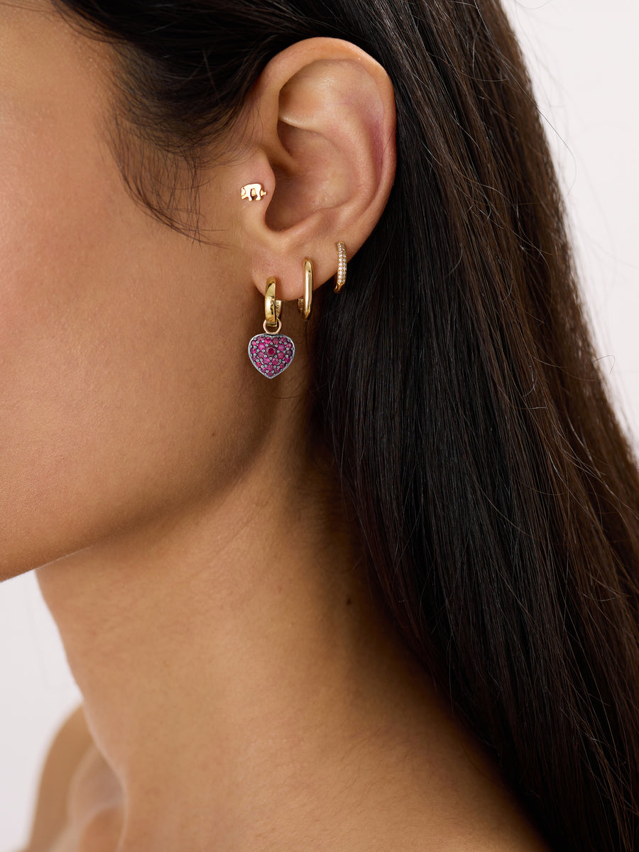 The Ruby Heart Earrings