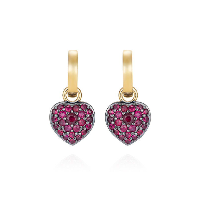 The Ruby Heart Earrings