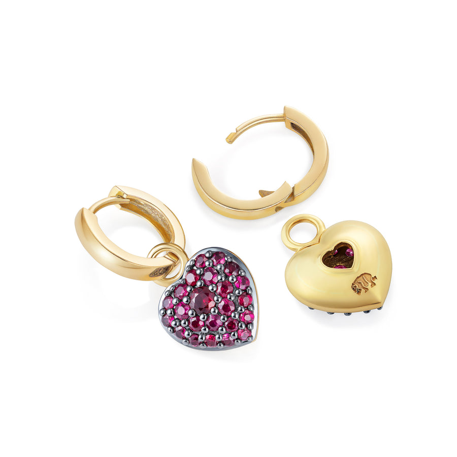 The Ruby Heart Earrings