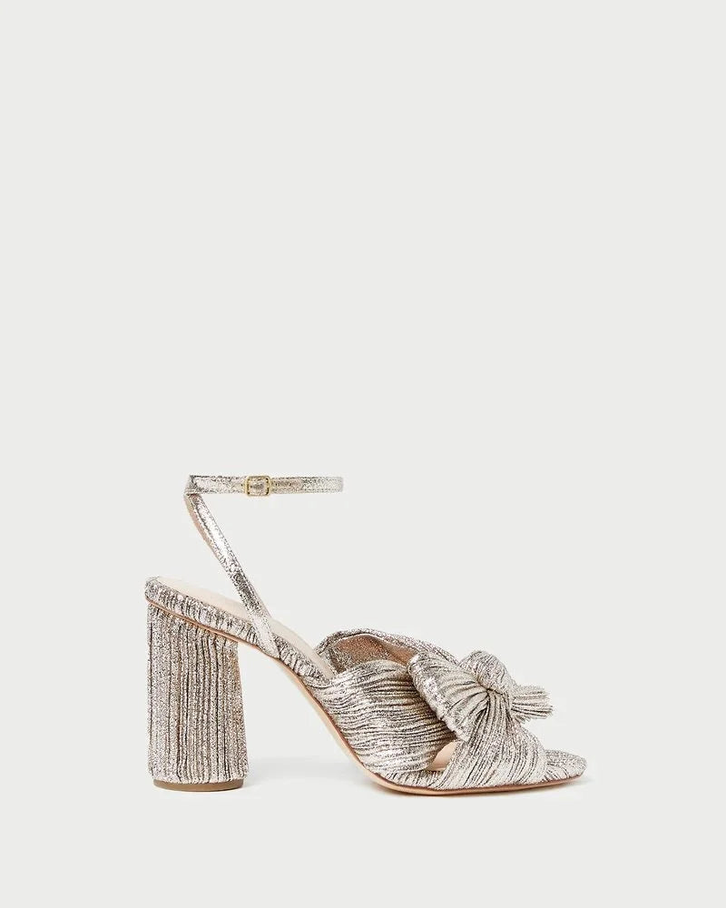 Camellia Pleated Bow Heel