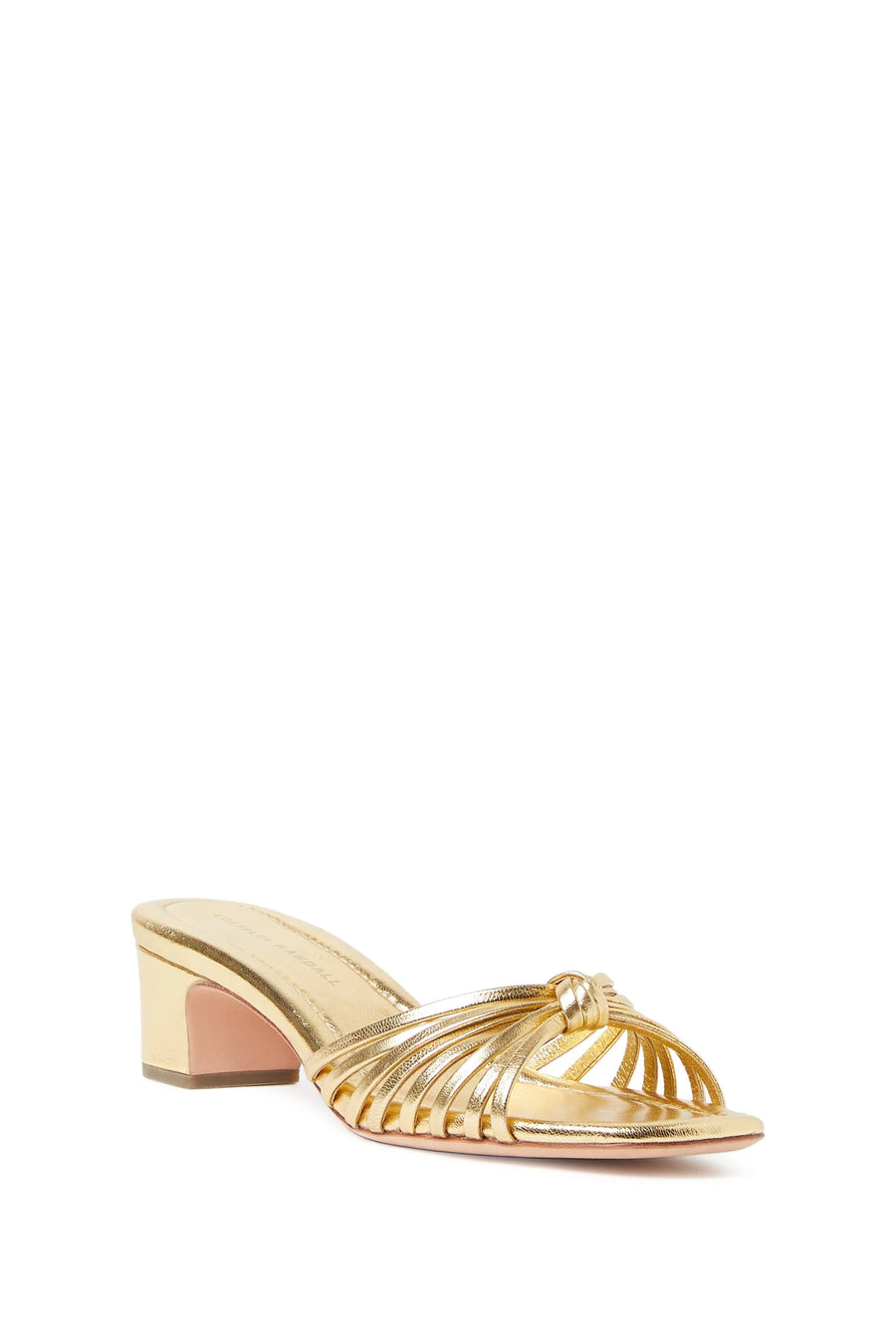 Hazel Gold Leather Knot Mule