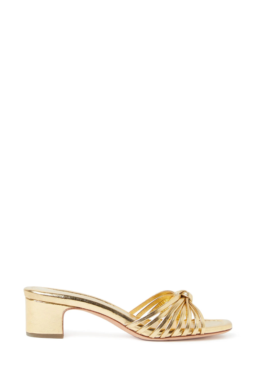 Hazel Gold Leather Knot Mule