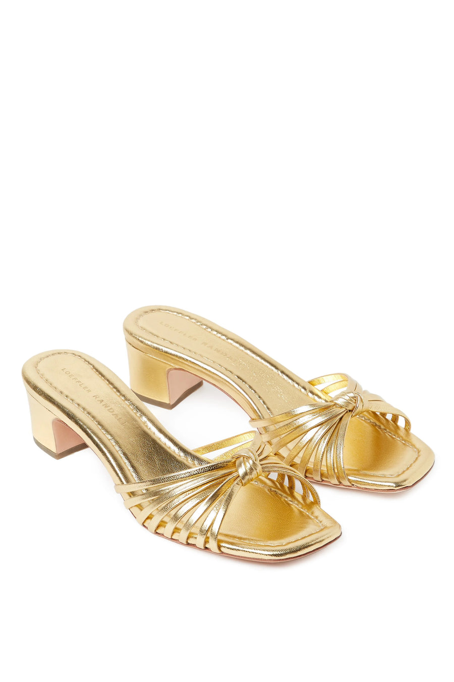 Hazel Gold Leather Knot Mule
