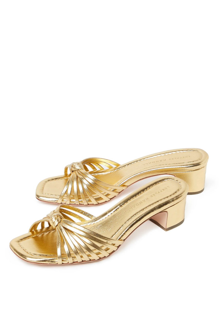 Hazel Gold Leather Knot Mule