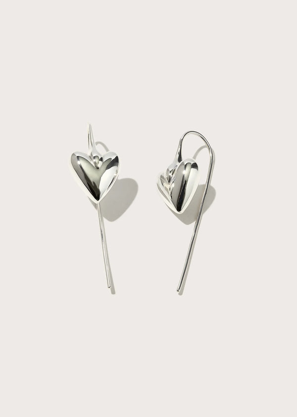 Carved Heart Hook Earrings
