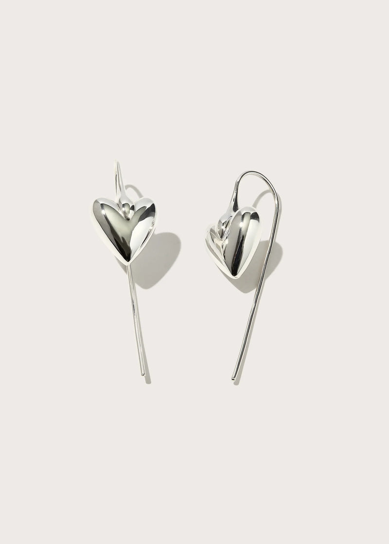 Carved Heart Hook Earrings