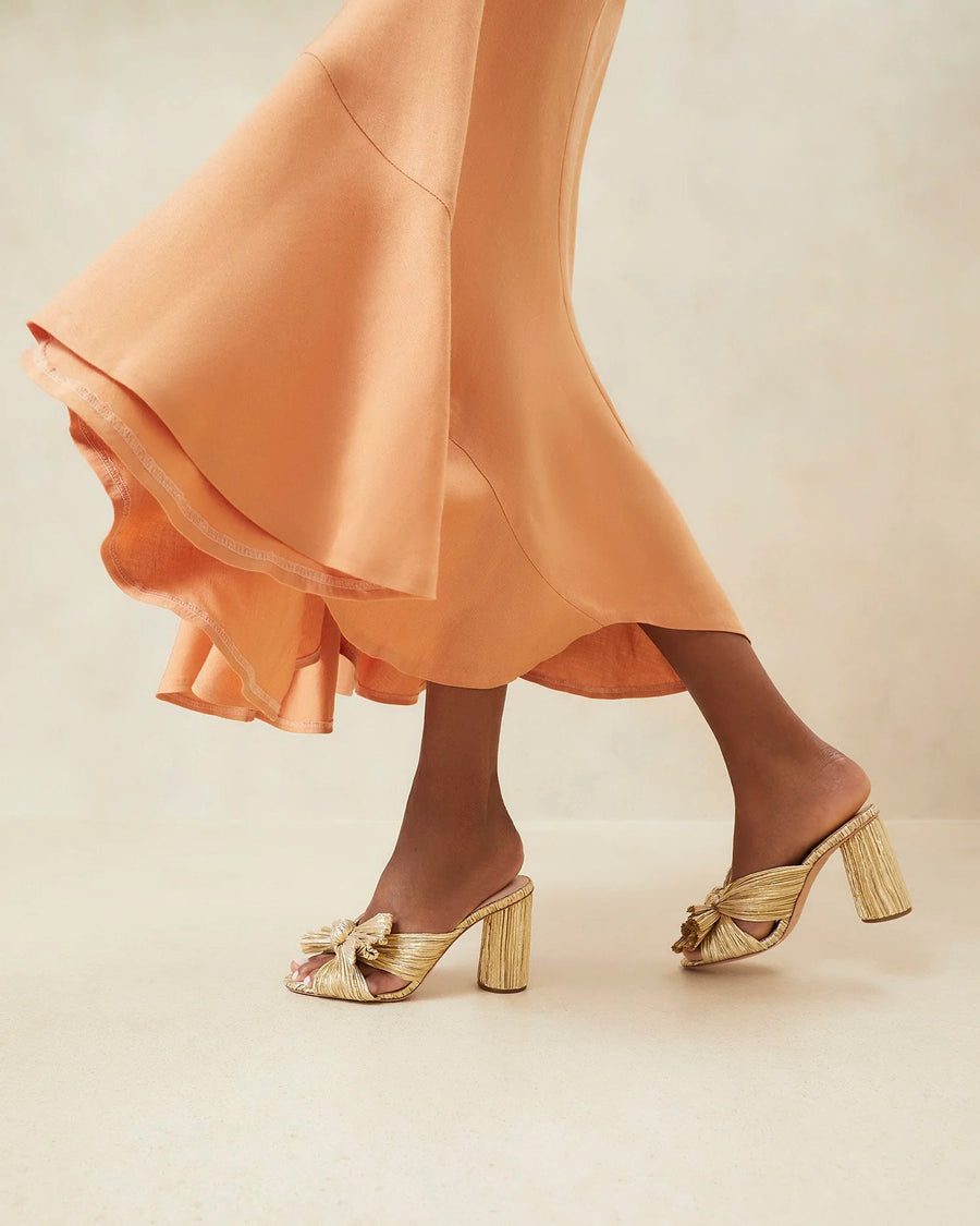 Penny Pleated Bow Heel
