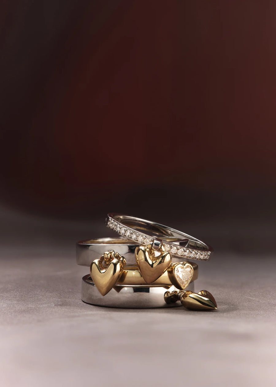 Diamond Heart Knocker Ring