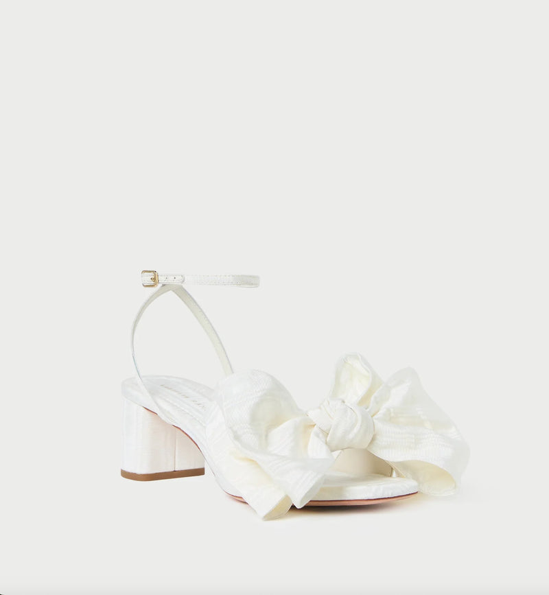 Carmen Cream Moire Bow Sandal