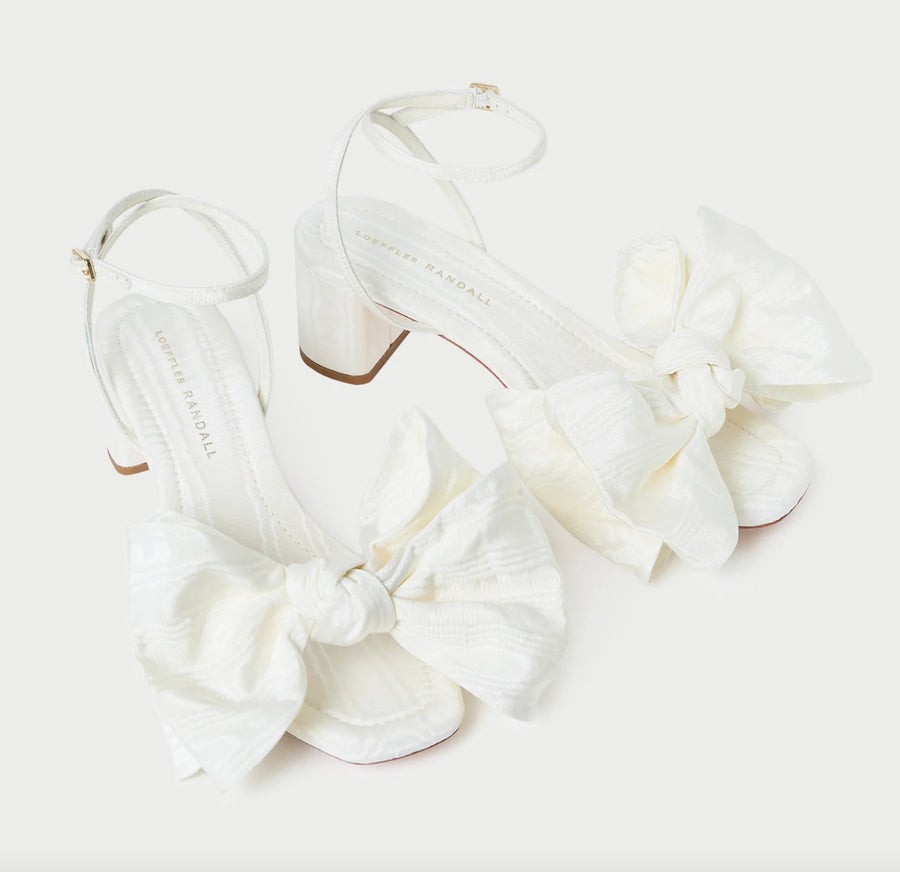 Carmen Cream Moire Bow Sandal