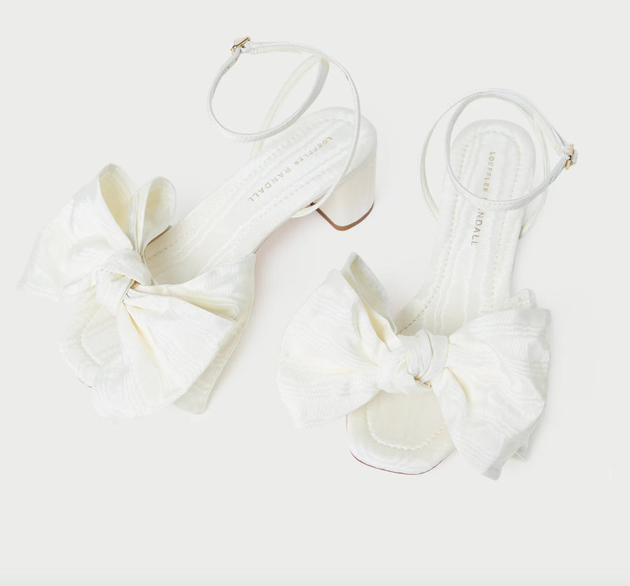 Carmen Cream Moire Bow Sandal